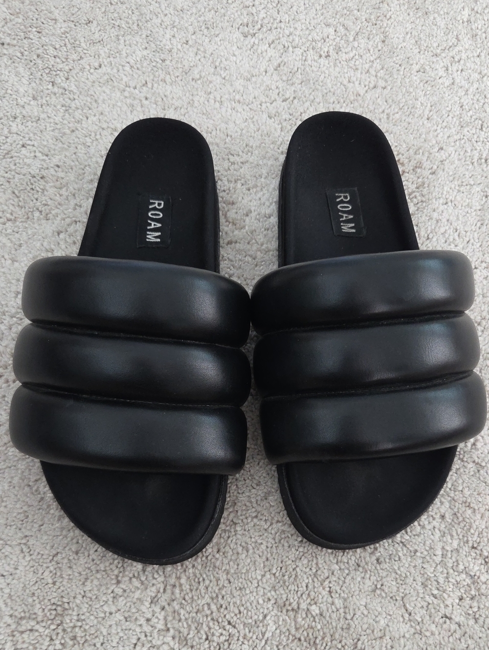 ROAM Black Padded Slide Sandals